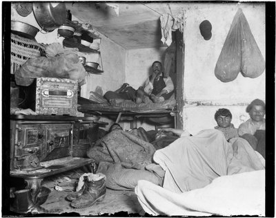 Lodgers in a crowded Bayard Street tenement - Five cents a spot by Jacob August Riis